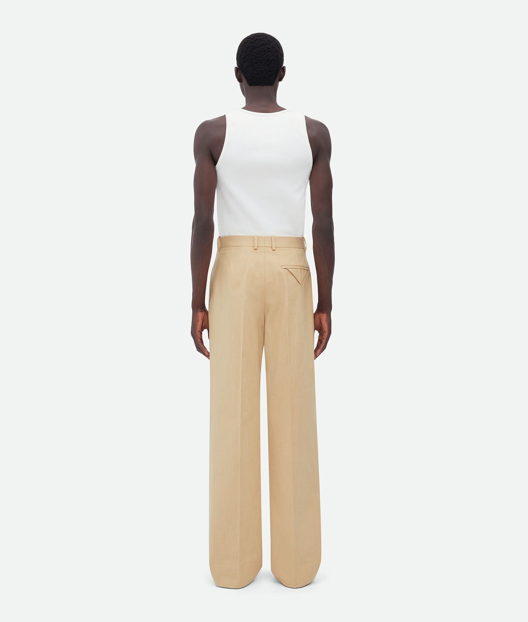Bottega Veneta o1n1vont0125 Straight Leg Textured Cotton Pant in Beige Size US 32 / EU 48 - 3 Thumbnail