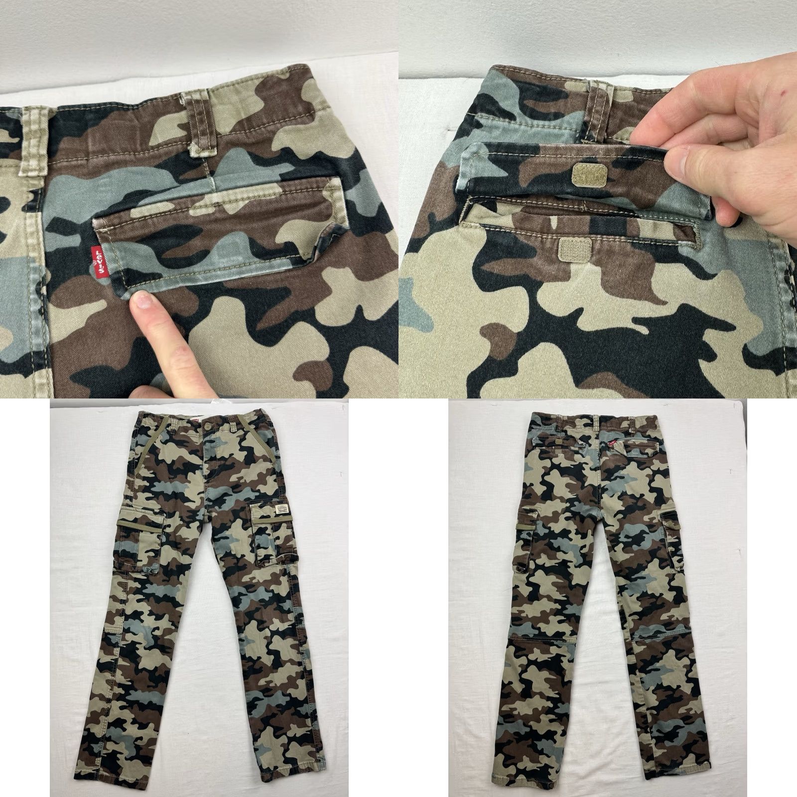 Levi's Levi's Camo Cargo Pants Womens 28x39 Pants Camouflage Pockets Straight Leg Vintage No Size 28" / US 6 / IT 42 - 11 Thumbnail