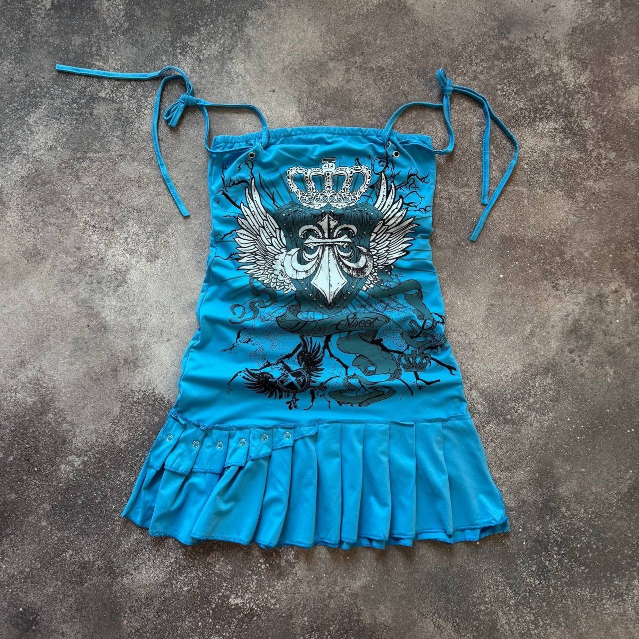 20471120 Amazing Y2K Vintage Gothic Punk Mini Dress Size M / US 6-8 / IT 42-44 - 10 Thumbnail