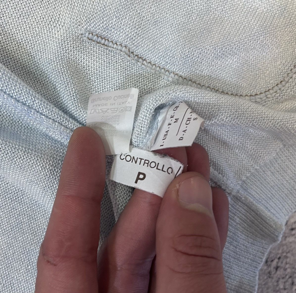 Brunello Cucinelli Brunello Cucinelli Light Blue Knit Top Button Up Italy M/S Size M / US 6-8 / IT 42-44 - 12 Thumbnail
