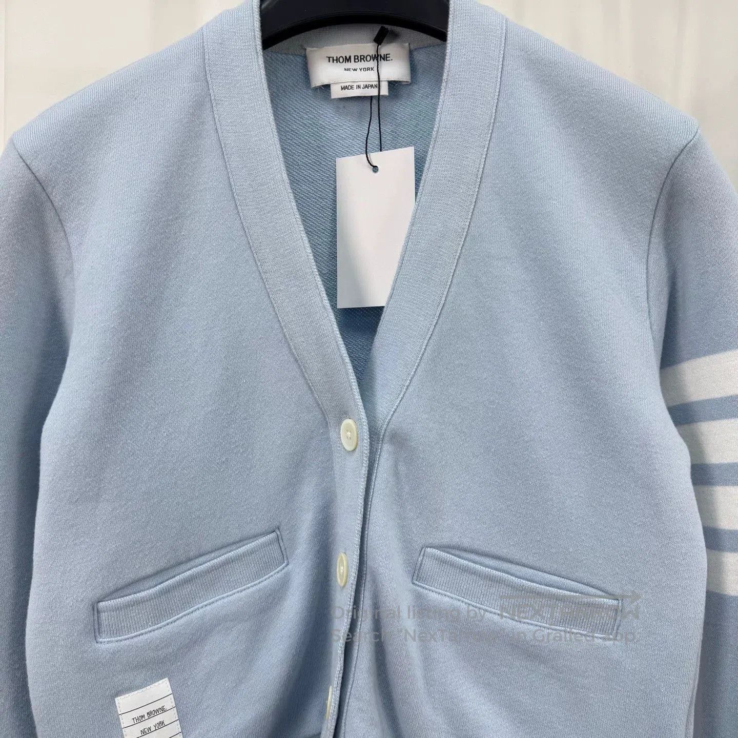 Thom Browne Thom Browne Light Blue Striped Cardigan. Size US S / EU 44-46 / 1 - 3 Thumbnail