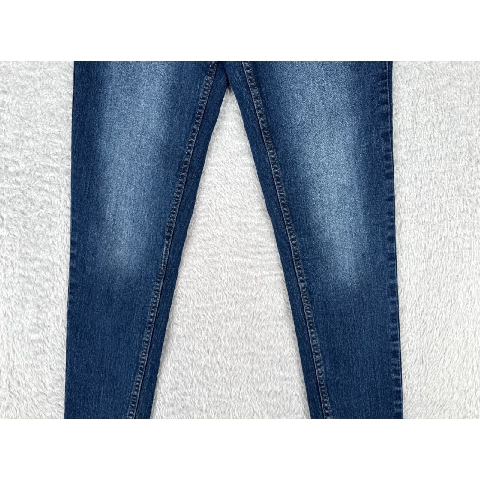 Venus Venus Womens Jeans Skinny Taper Cotton Blend Mid Rise 25x29 Blue Denim Embroidered 90s Casual Fit Size 26" / US 2 / IT 38 - 3 Thumbnail