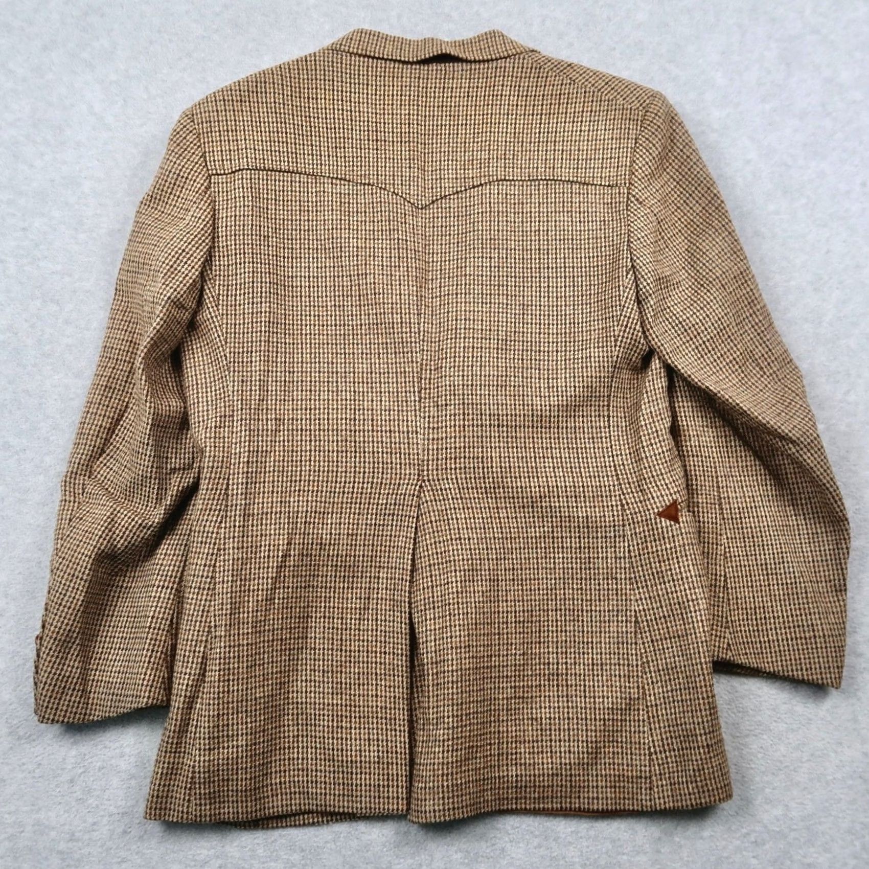 Levi's VINTAGE 70s Levis Mens Brown Houndstooth Sport Coat Blazer 40R Size 40R - 2 Thumbnail