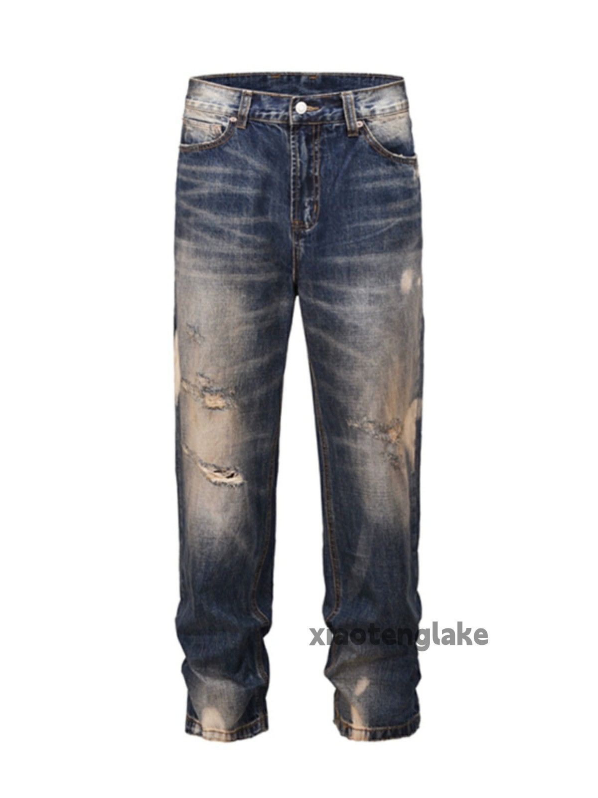 Jean × Vintage washed faded damaged ripped skate hiphop jeans Size US 36 / EU 52 - 3 Thumbnail