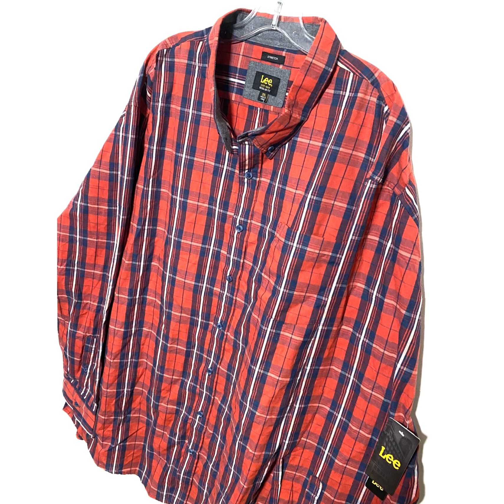 Lee VINTAGE Lee Red Plaid Button Shirt Mens 3XL Easy Care Stretch Preppy Casual Gorpcore NWT Size US XXL / EU 58 / 5 - 2 Thumbnail