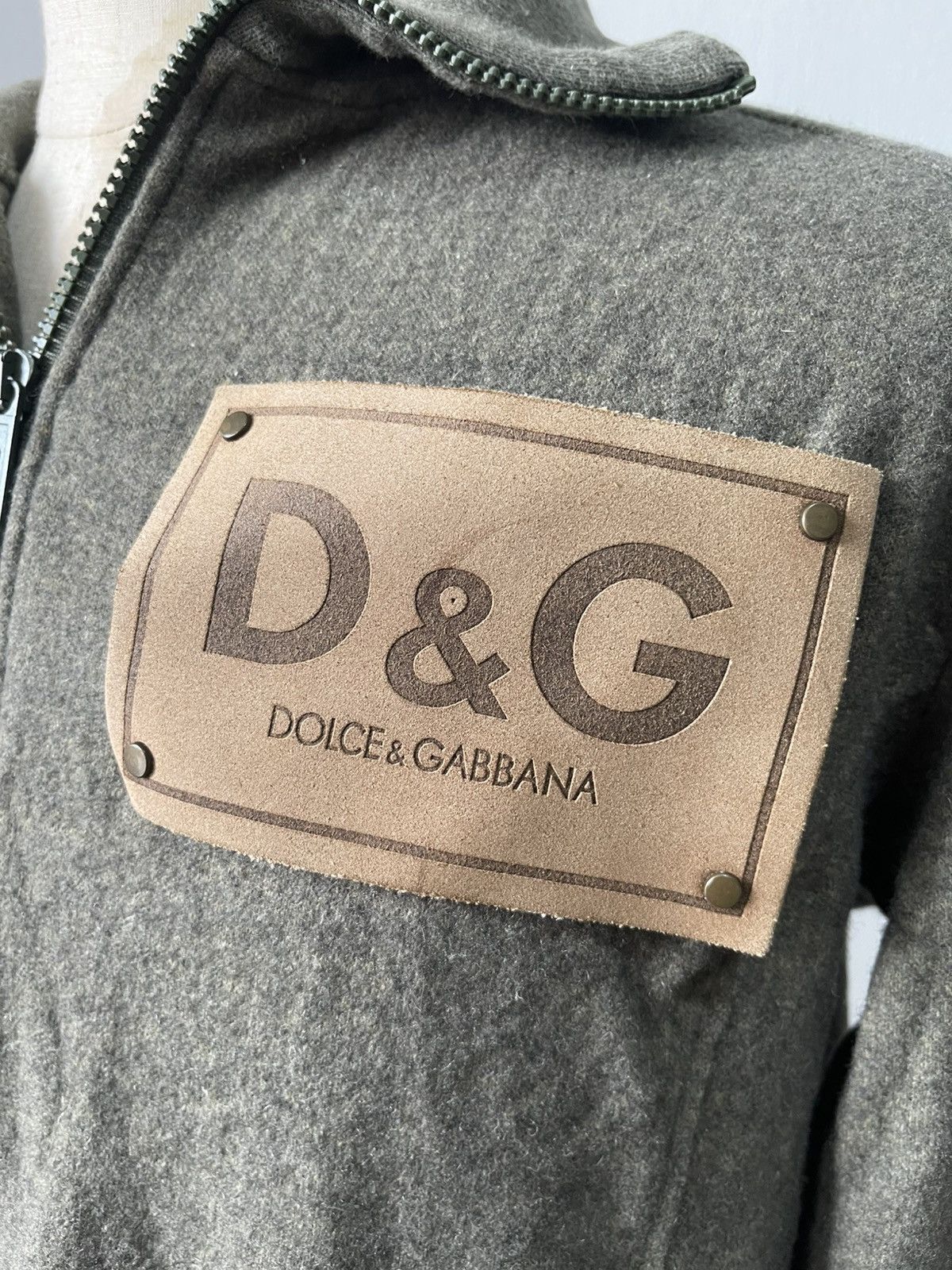 Dolce & Gabbana 90s Dolce & Gabbana Leather Patch Wool Jacket Size US M / EU 48-50 / 2 - 5 Thumbnail