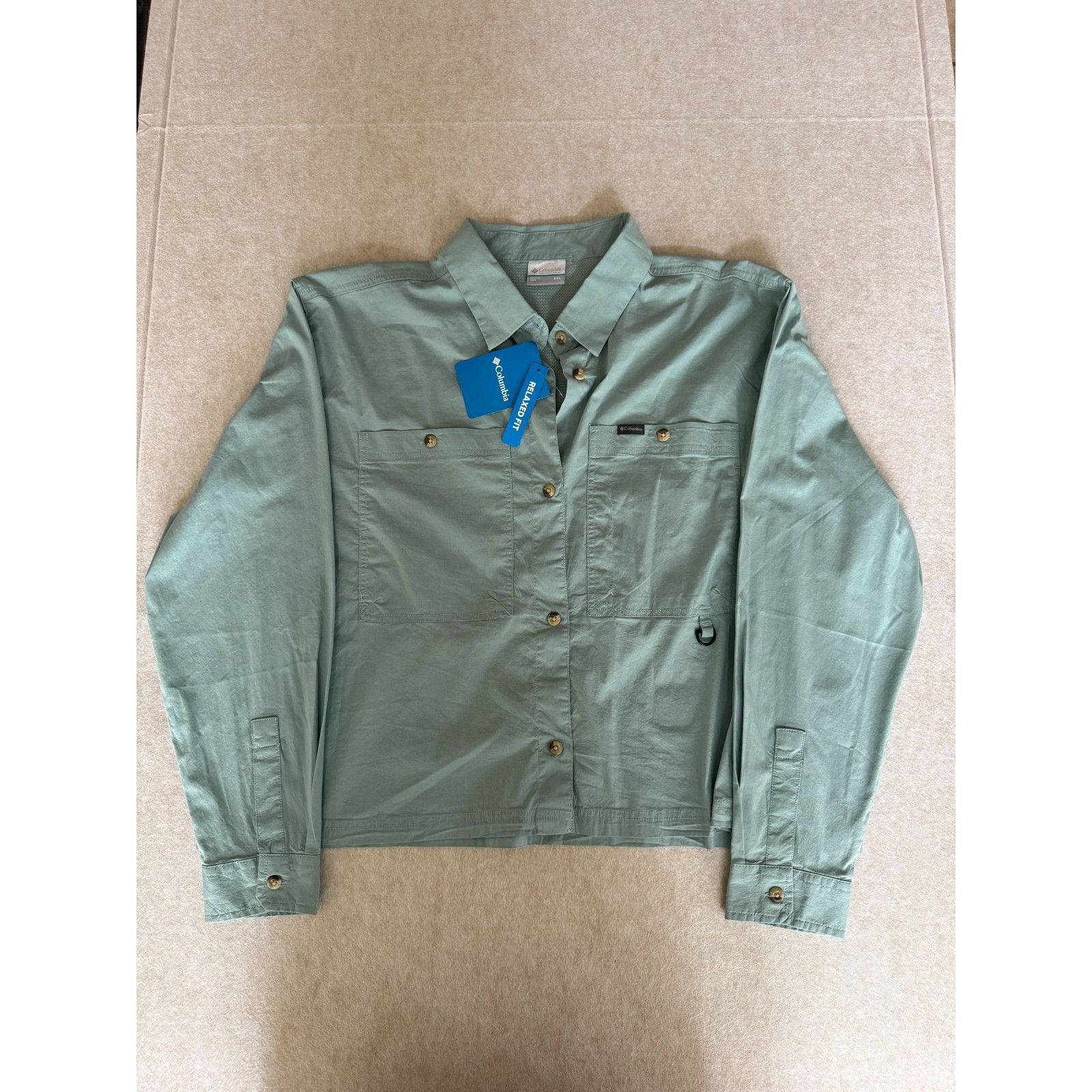 Columbia Columbia Womens XXL Button Up Shirt Green Relaxed Fit 1117 Size XXL / US 16-18 / IT 52-54 - 7 Thumbnail