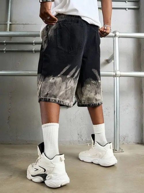 Jean × Vintage EDGY graphic Y2K DRIP denim shorts jorts Size US 36 / EU 52 - 4 Thumbnail
