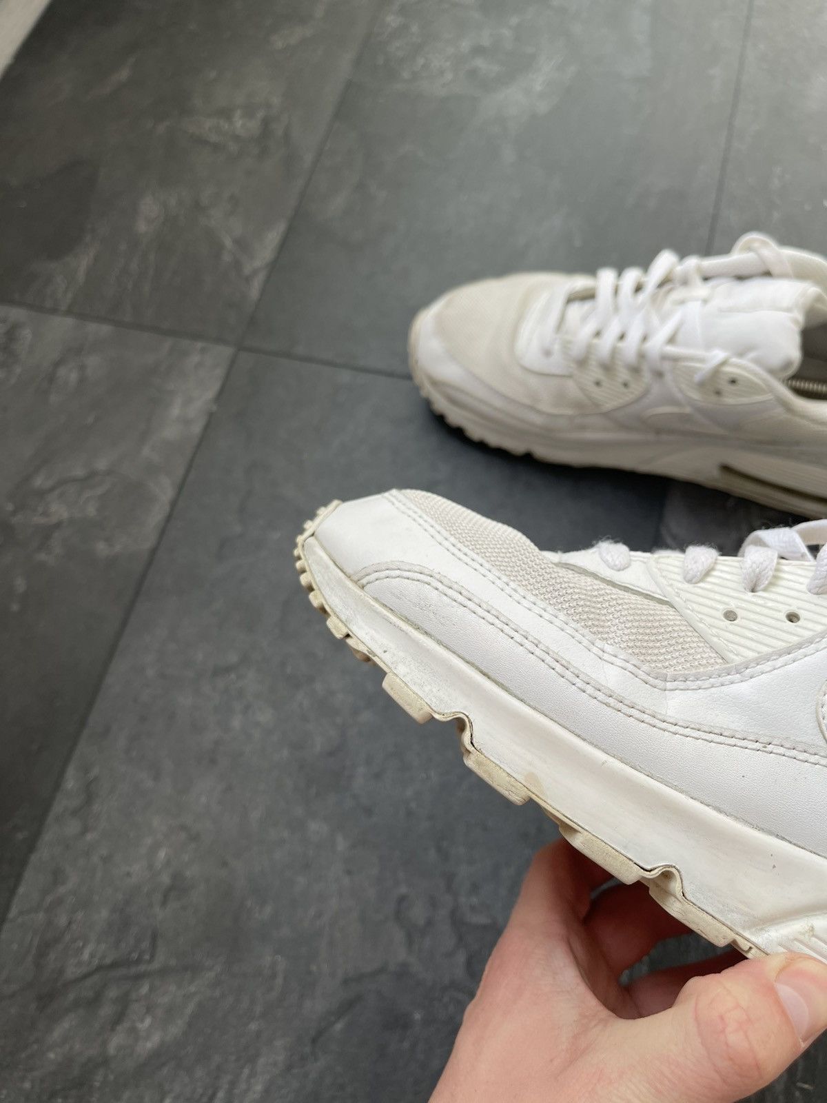 Nike Nike Air Max 90 White Leather Size US 12 / EU 45 - 10 Thumbnail