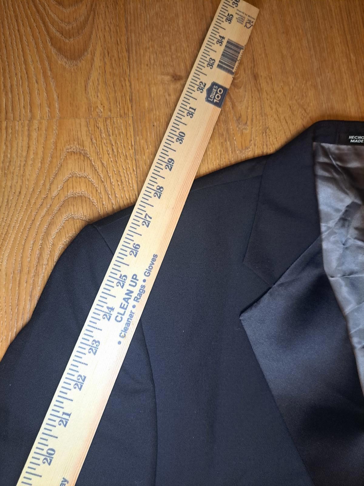 Stafford Stafford Tuxedo Jacket Mens 46L Black Virgin Wool Woolmark Size 46L - 12 Thumbnail