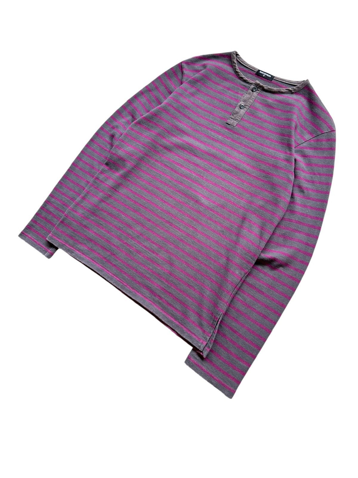 If Six Was Nine 00's Trans Continents - Striped Henley neck long sleeve Size US M / EU 48-50 / 2 - 2 Thumbnail