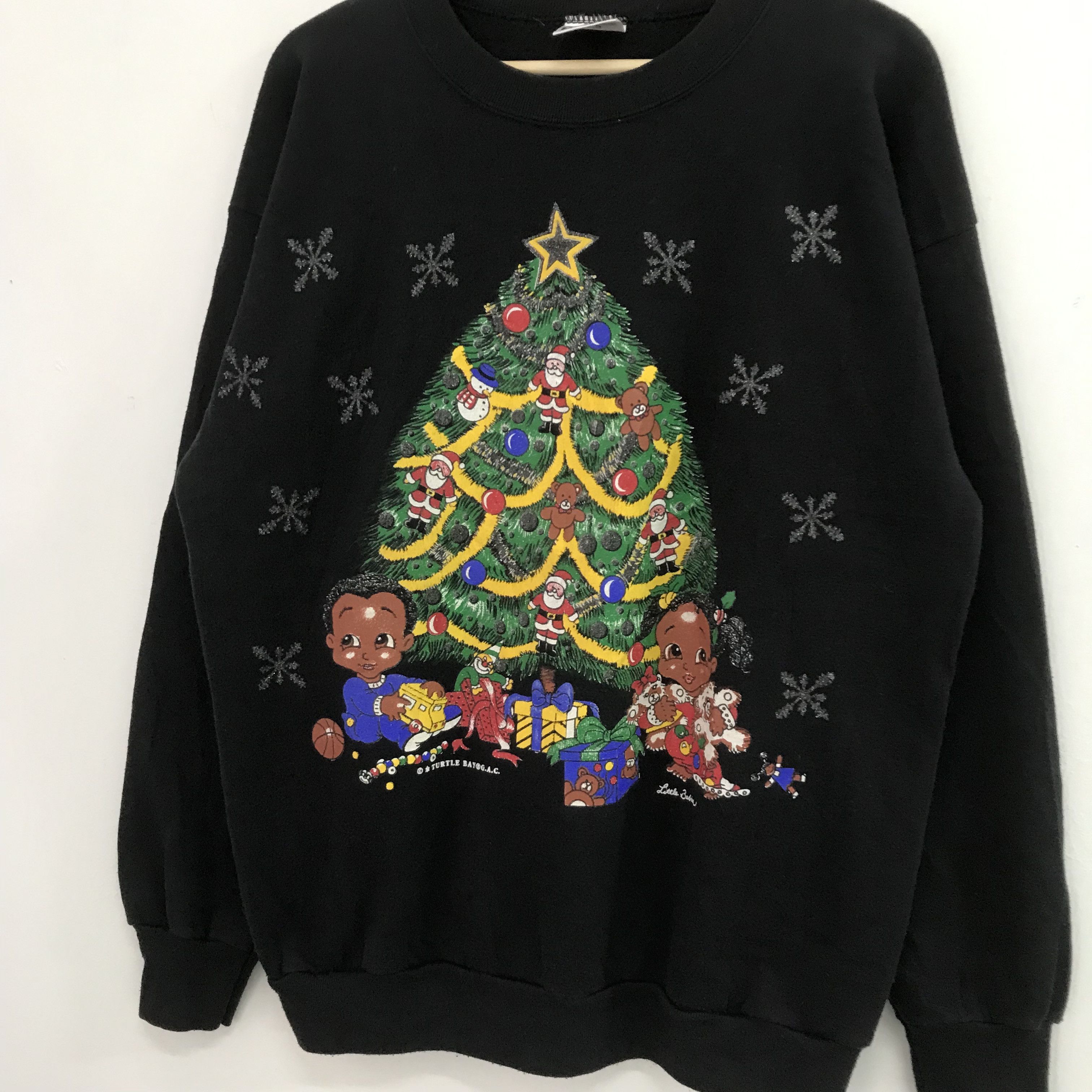 Vintage Vintage 90s Graphics Christmas Party Black - 5552 Size US L / EU 52-54 / 3 - 3 Thumbnail