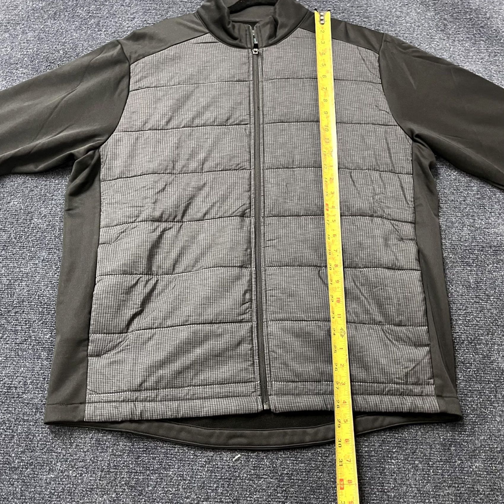 PGA Tour PGA TOUR Jacket Mens L Gray Quilted Full Zip Insulated Golf Check SU3152 Size US L / EU 52-54 / 3 - 5 Thumbnail