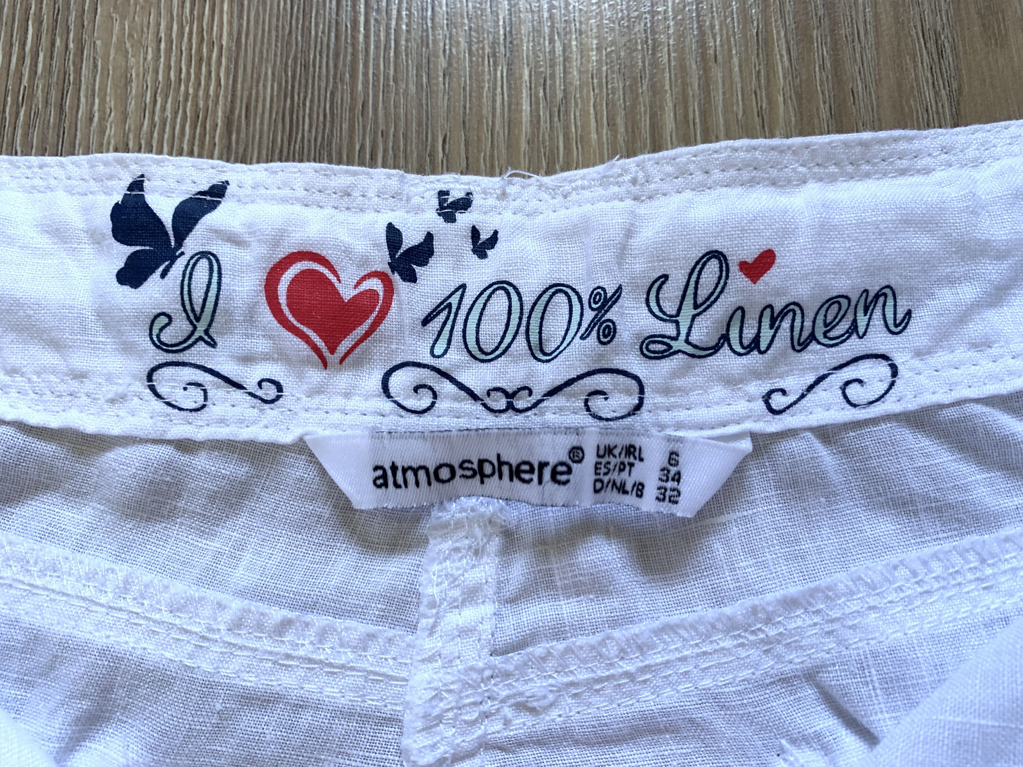 Designer Atmosphere Womens White Linen Pants Bell Bottom Size 28" / US 6 / IT 42 - 6 Thumbnail