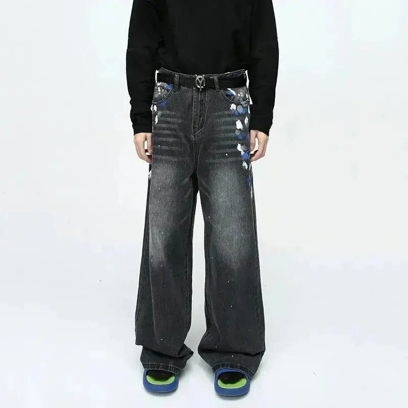 Japanese Brand Black Hip Pop Paint Graffiti Denim Size US 32 / EU 48 - 6 Thumbnail