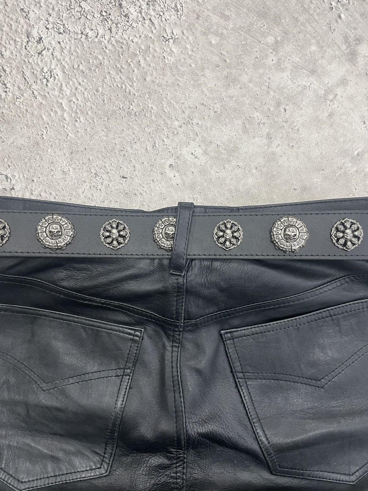 Japanese Brand VINTAGE METAL STUDDED RARE LEARHER BELT PUNK OPIUM 2000s Size ONE SIZE - 2 Thumbnail