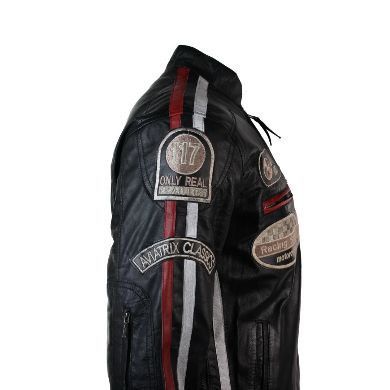 Vintage Aviatrix Men's Biker Jacket – Black Leather Size US M / EU 48-50 / 2 - 4 Thumbnail