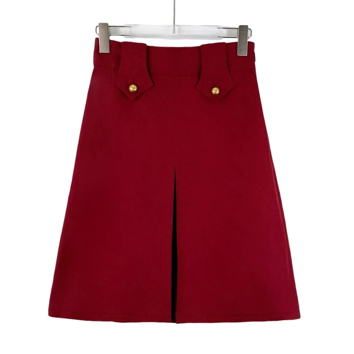 Gucci Gucci Red Cotton Button Detail Skirt 38 Size 26" / US 2 / IT 38 - 1 Thumbnail