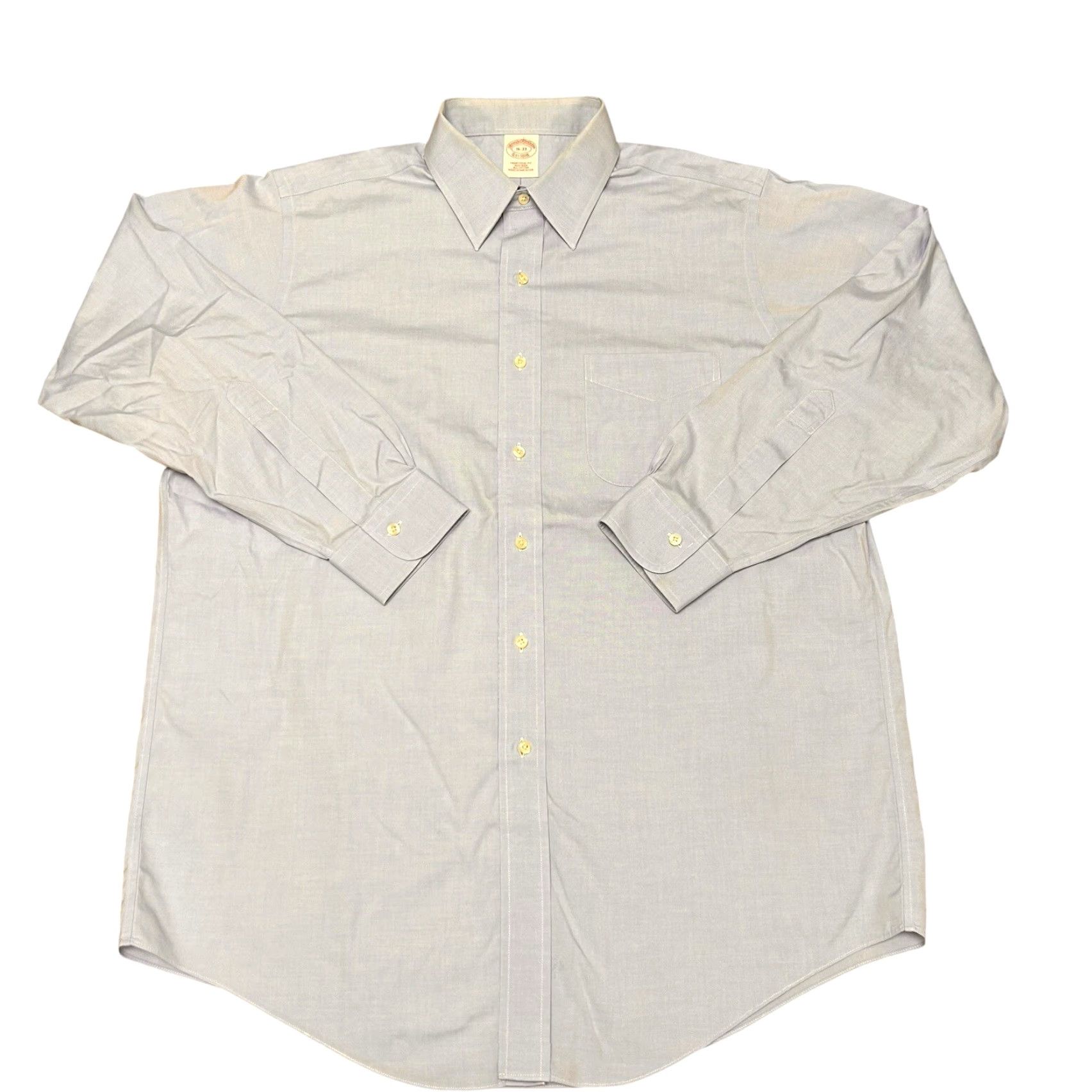 Brooks Brothers Brooks Brothers Shirt Men 16-33 Button-Up Long Sleeve Solid Blue White 16 Mens Womens Girls? Size 42R - 4 Thumbnail