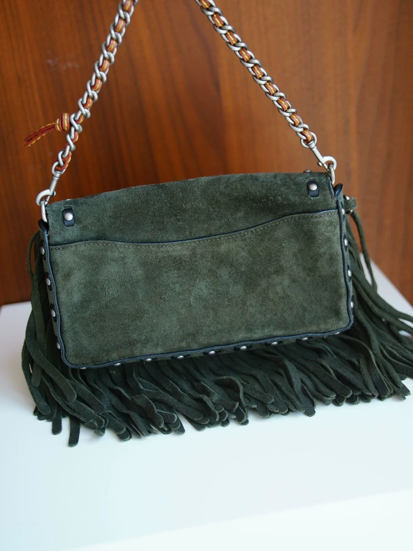 Coach COACH 1941 Vintage Saddle Bag Deep Green Suede Tassel Size ONE SIZE - 3 Thumbnail