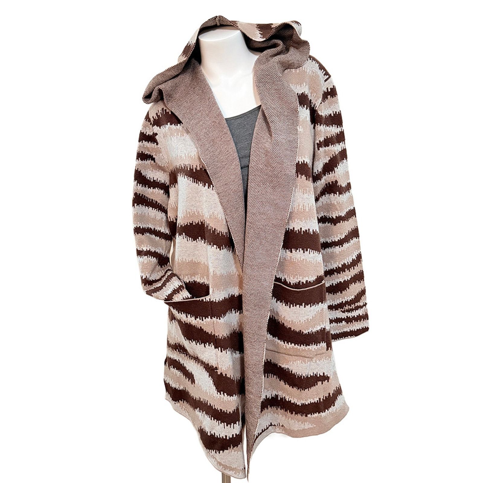 Other Hooded Waterfall sweatercoat long duster XLarge Size XL / US 12-14 / IT 48-50 - 1 Thumbnail