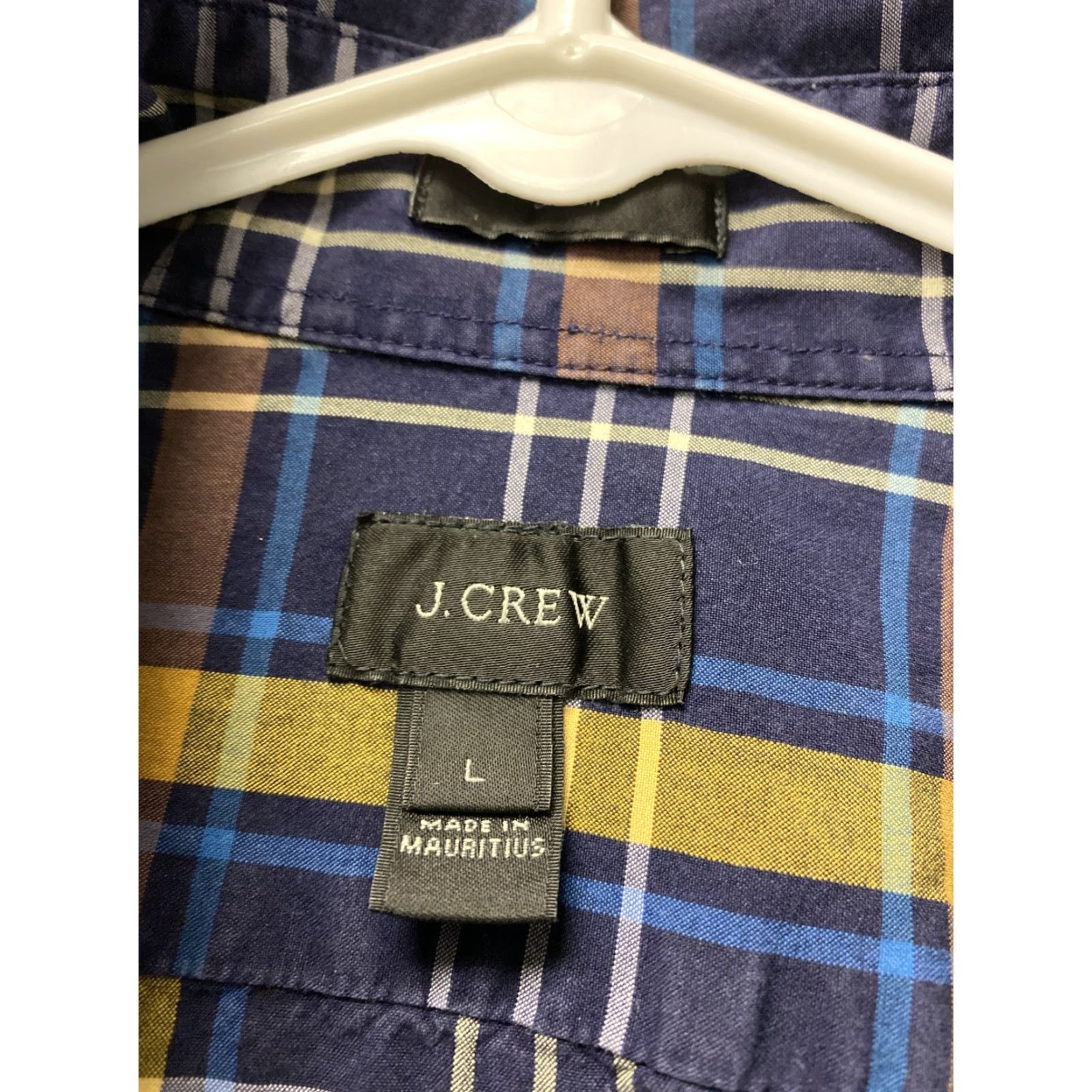 J.Crew VINTAGE J.CREW Men's Long Sleeve Plaid Shirt Size Large Blue Brown Slim Fit Button-Up Cotton Size US L / EU 52-54 / 3 - 4 Thumbnail