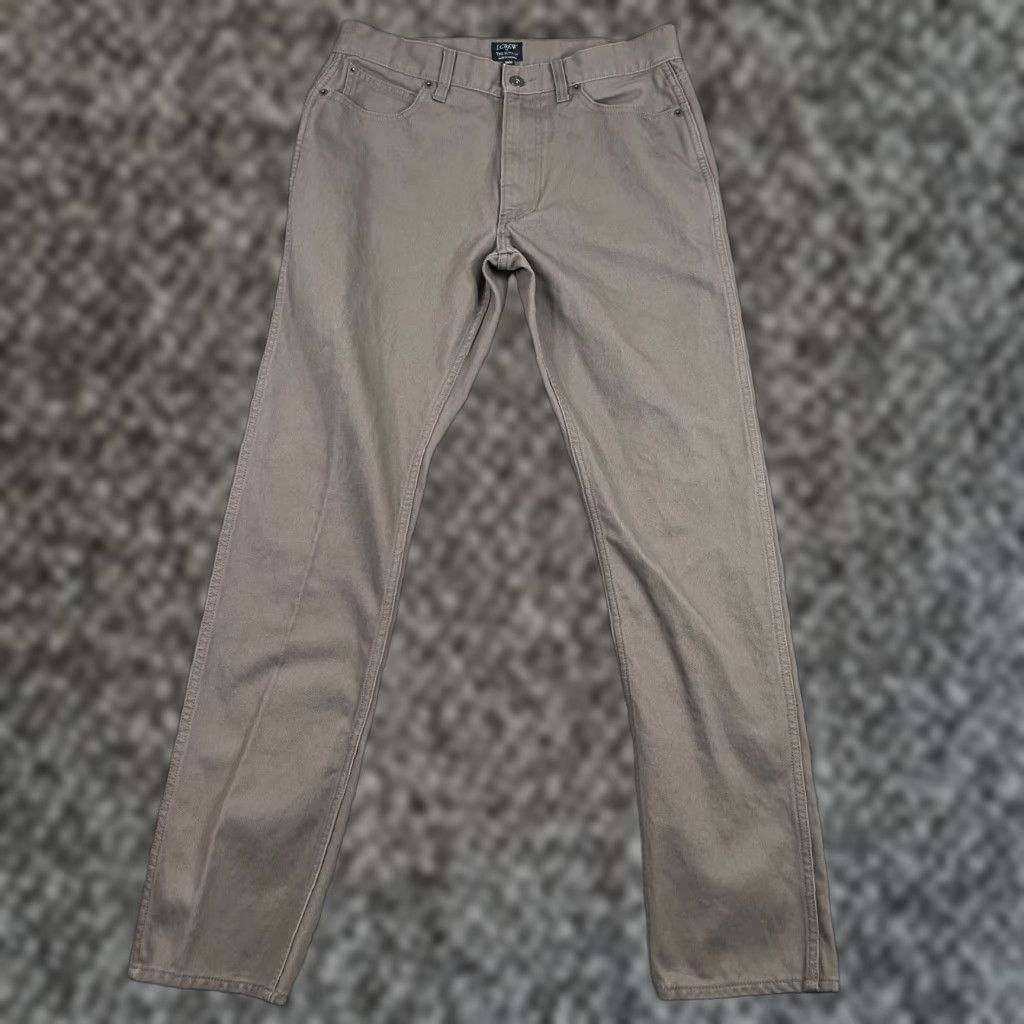 J.Crew VINTAGE J.CREW Men's Chino Pants Casual Cotton Flat Front Straight Leg 32 Waist Gray Size US 31 - 1 Thumbnail