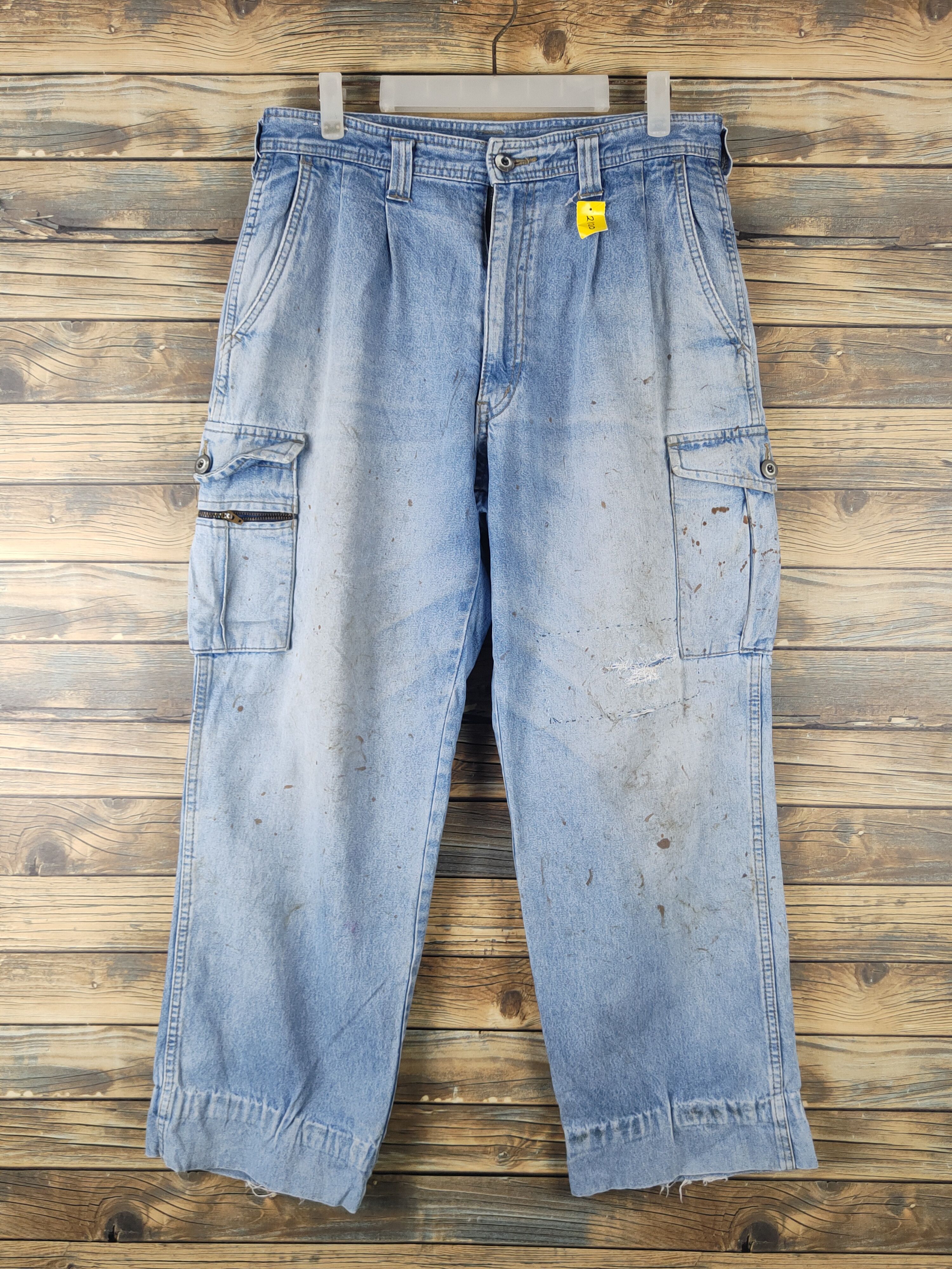 Japanese Brand DL Hey Beau Blue Distressed Ripped Jeans #2120 Size US 32 / EU 48 - 1 Thumbnail
