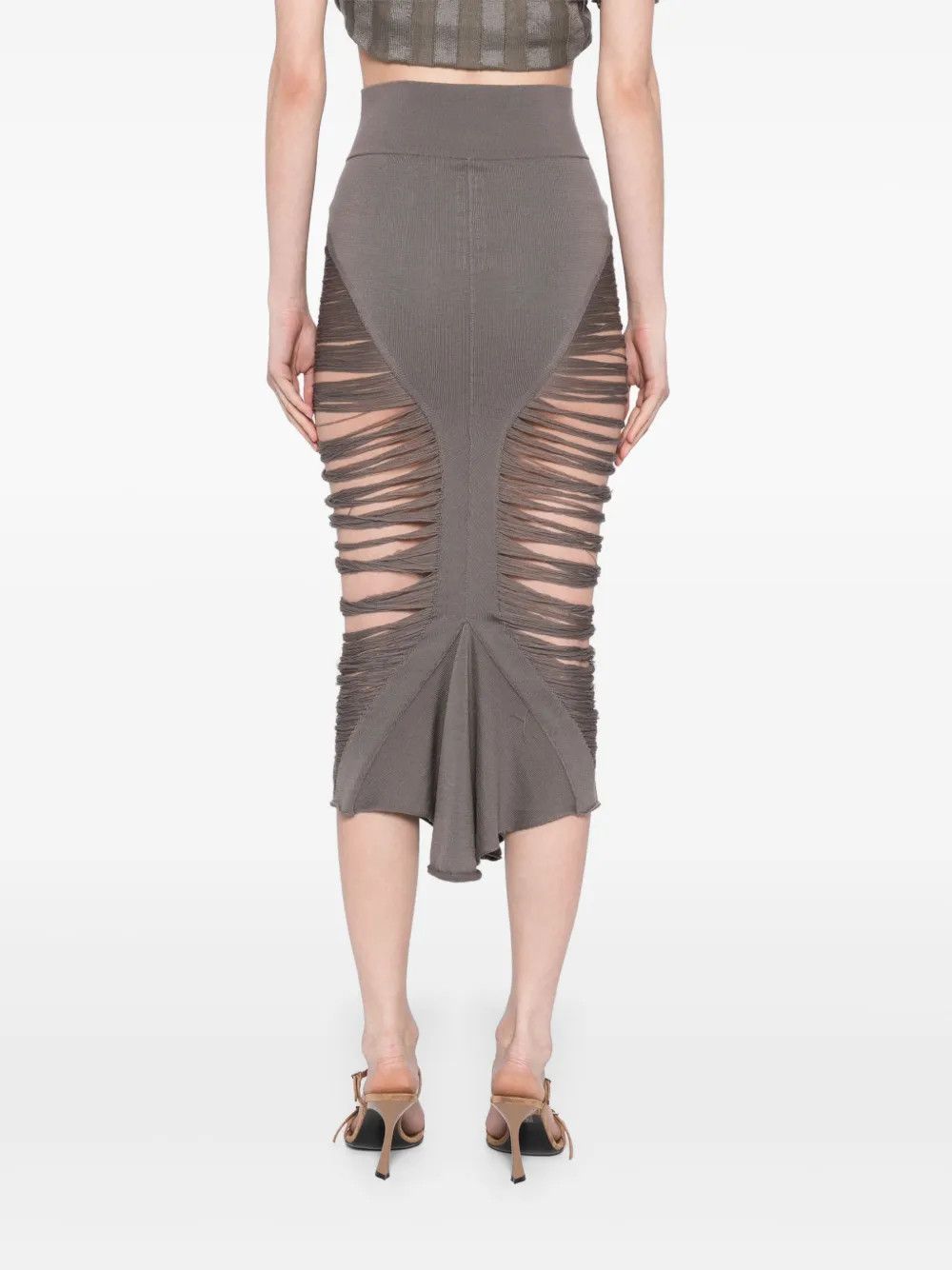 Rick Owens o1mle0426 Tanja Skirt in Gray Size 28" / US 6 / IT 42 - 4 Thumbnail