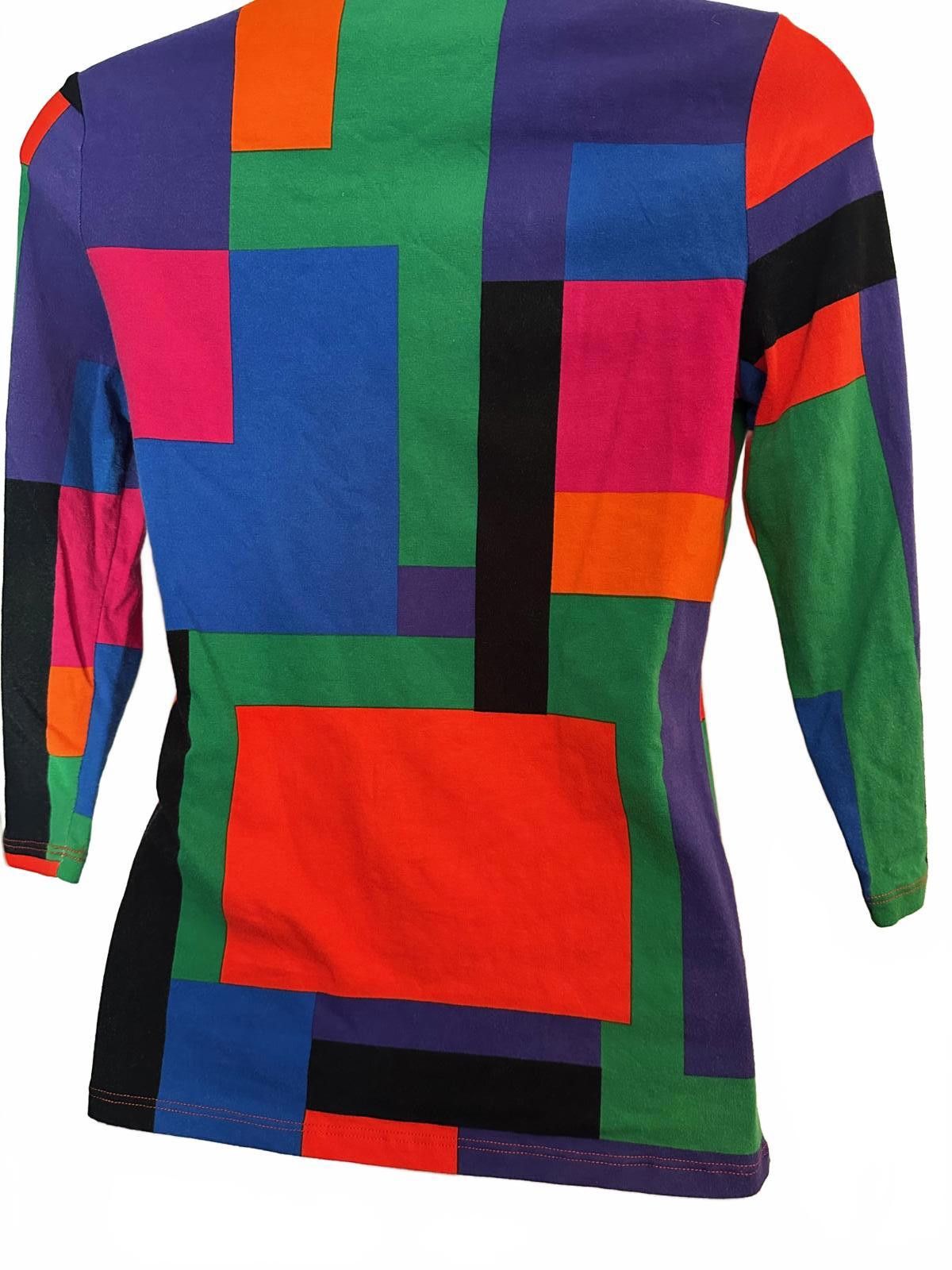Lauren Ralph Lauren Lauren Ralph Lauren Petite Colorblock Knit Top PS Size XS / US 0-2 / IT 36-38 - 3 Thumbnail