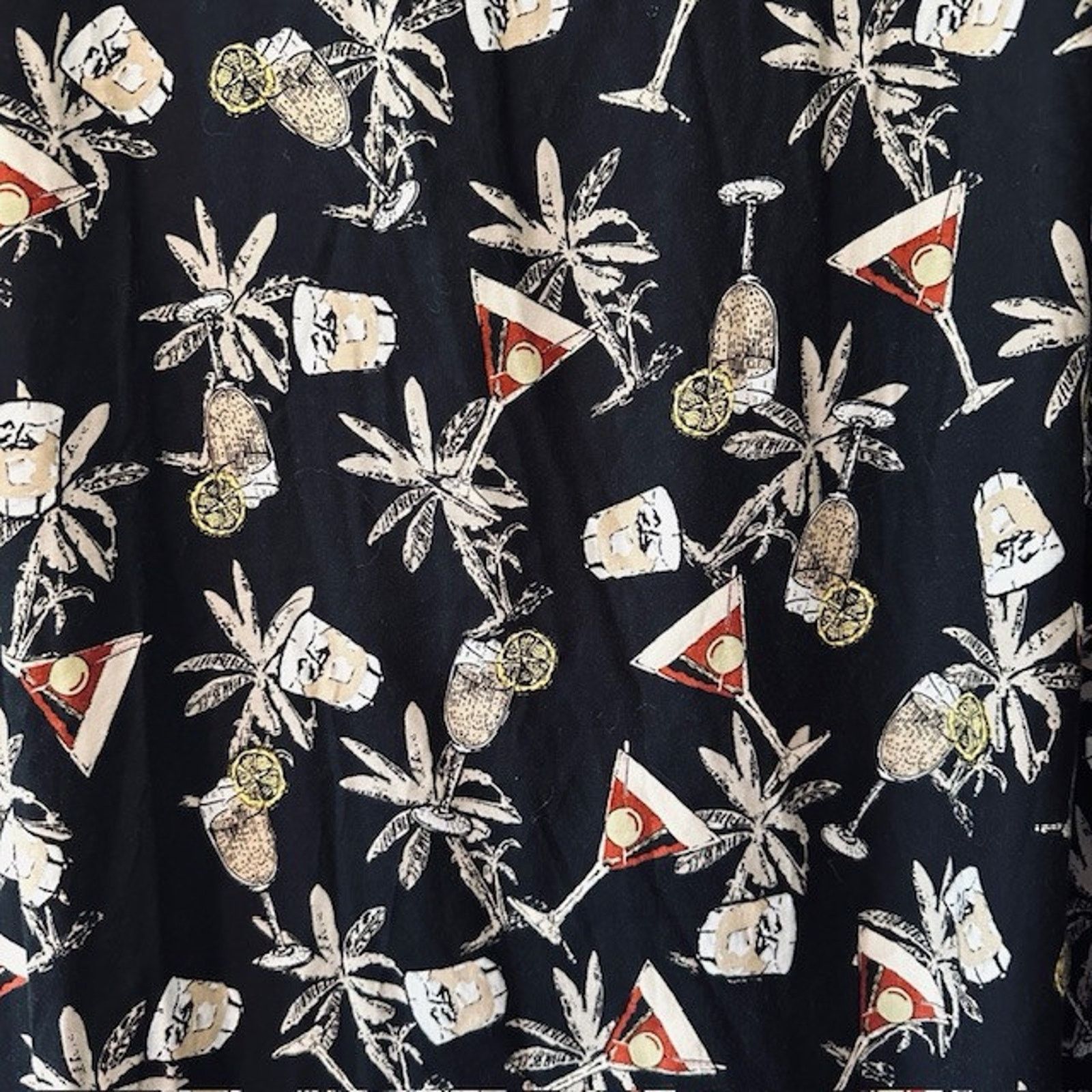 Other Imprints Hawaiian Button XXL Shirt, Black w/Cocktails/Trees Size US XXL / EU 58 / 5 - 7 Thumbnail