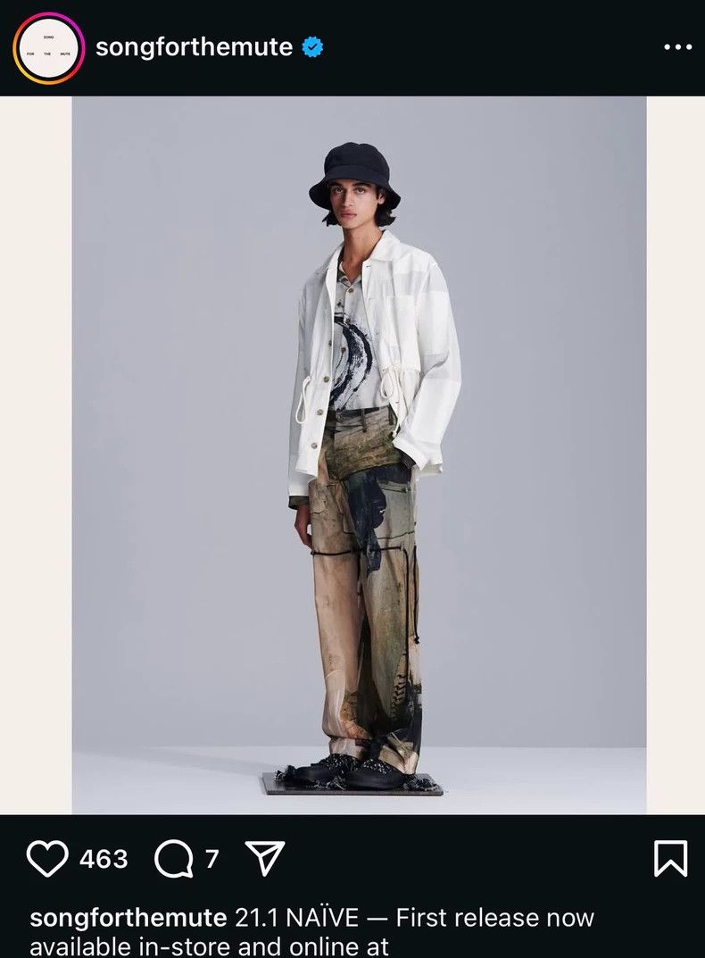 Song For The Mute Song For The Mute Printed drawstring straight-leg trouser Size US 32 / EU 48 - 8 Thumbnail