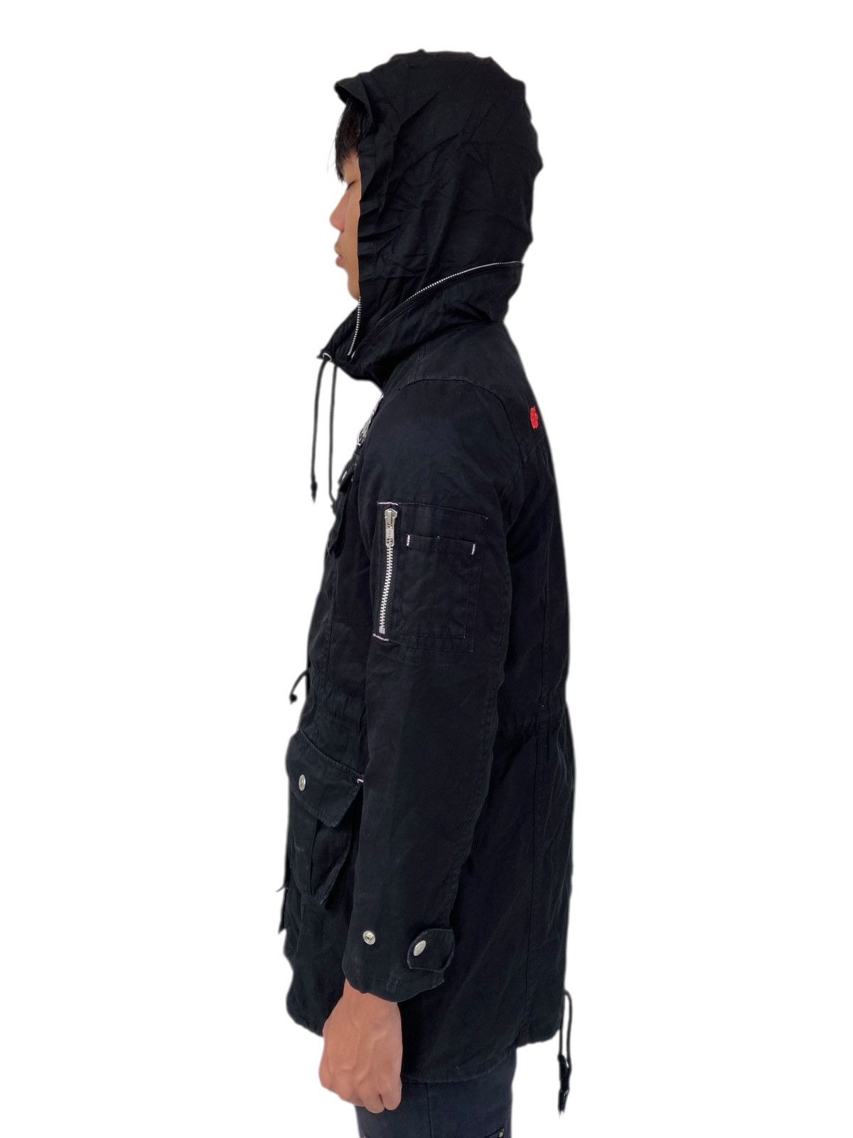 Japanese Brand 2000s Daisy Lovers - Black Cargo Jacket Hidden Hoodie Size M / US 6-8 / IT 42-44 - 7 Thumbnail
