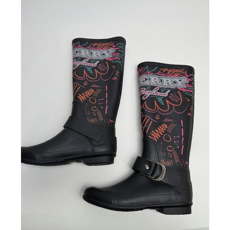 Burberry Burberry Black Doodle Graffiti Rubber Rain Boots Size 35 Size US 5 / IT 35 - 12 Thumbnail