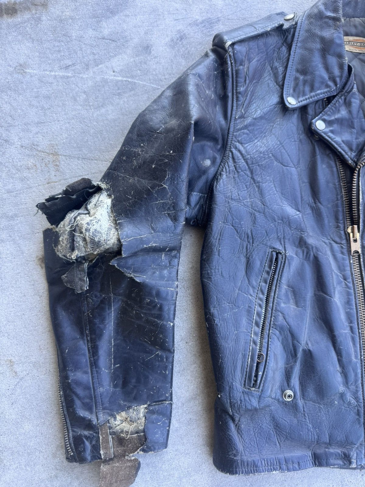 Harley Davidson Harley Motorcycle Vintage Leather Black Jacket 60s era Size US M / EU 48-50 / 2 - 2 Thumbnail