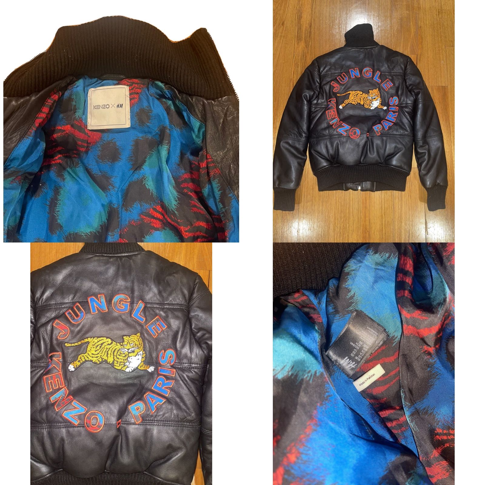 Kenzo KENZO x H&M Leather Bomber Jacket Spring Black XS SS16 Rare Limited Mens Size US XS / EU 42 / 0 - 8 Thumbnail