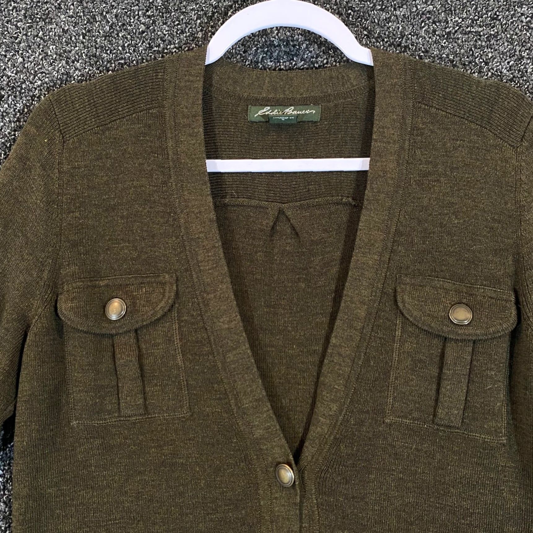 Eddie Bauer Eddie Bauer Sweater Womens Medium Brown Wool Blend Button Cardigan Knit Size M / US 6-8 / IT 42-44 - 2 Thumbnail