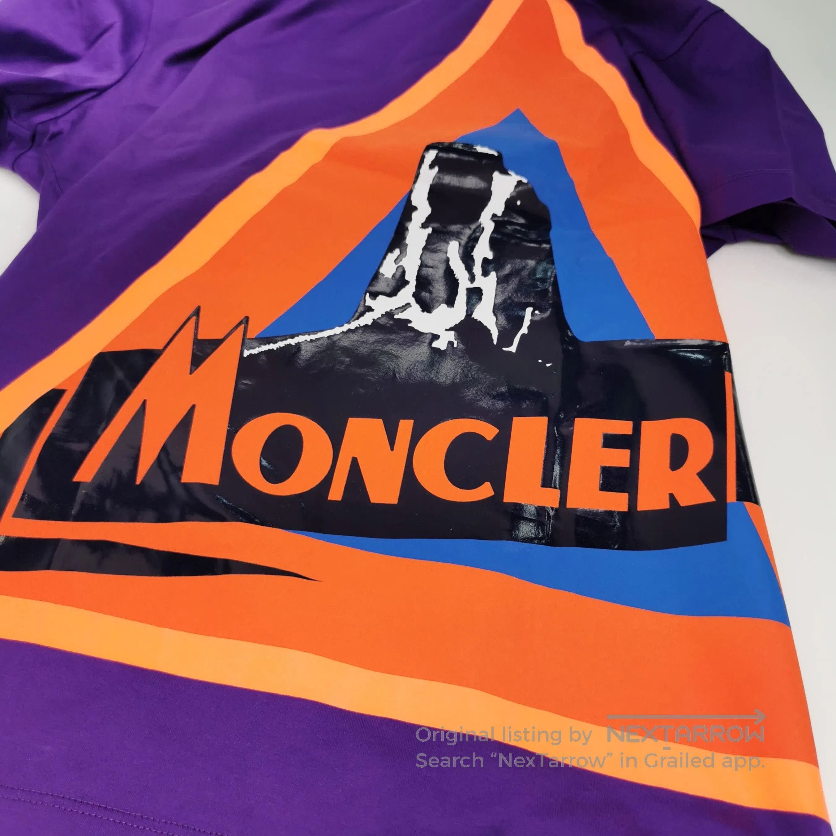 Moncler M Cotton Crew Neck Logo T-Shirt.