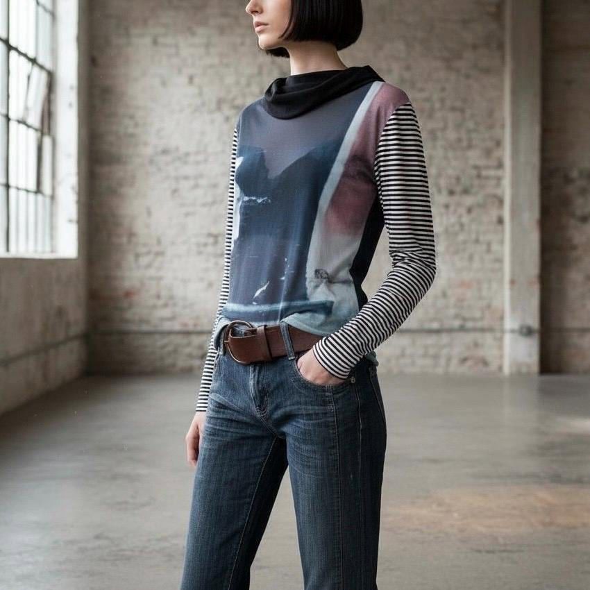 Other The Cop Copine Striped Hooded Top Size ONE SIZE - 3 Thumbnail