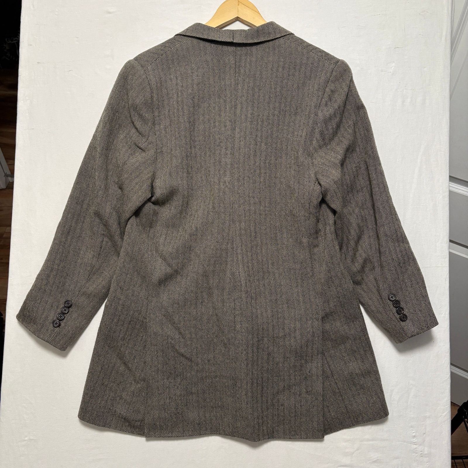 Polo Ralph Lauren VTG 90's Polo Ralph Lauren Harris Brown Tweed Blazer 40L Size 40L - 4 Thumbnail