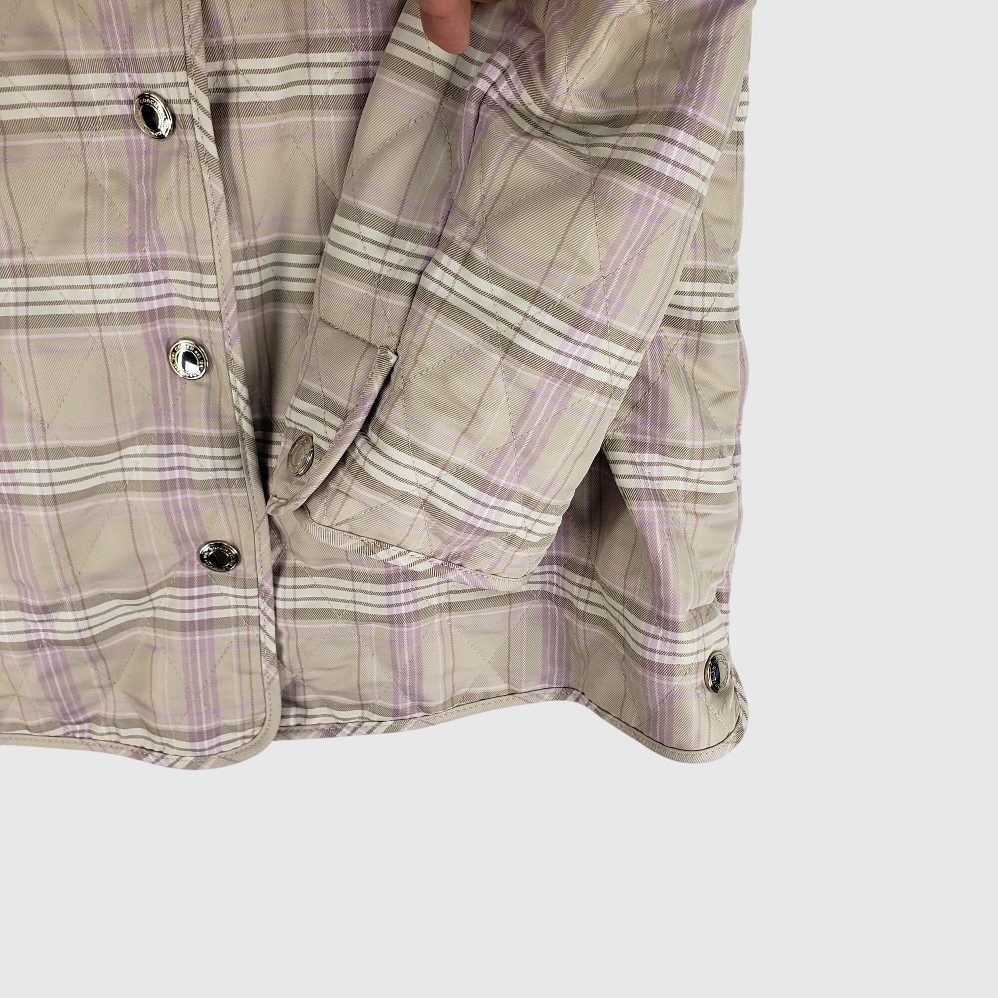 Coach Coach Est. 1941 Purple Quilted Snap-Front Jacket With Collar Size M / US 6-8 / IT 42-44 - 4 Thumbnail
