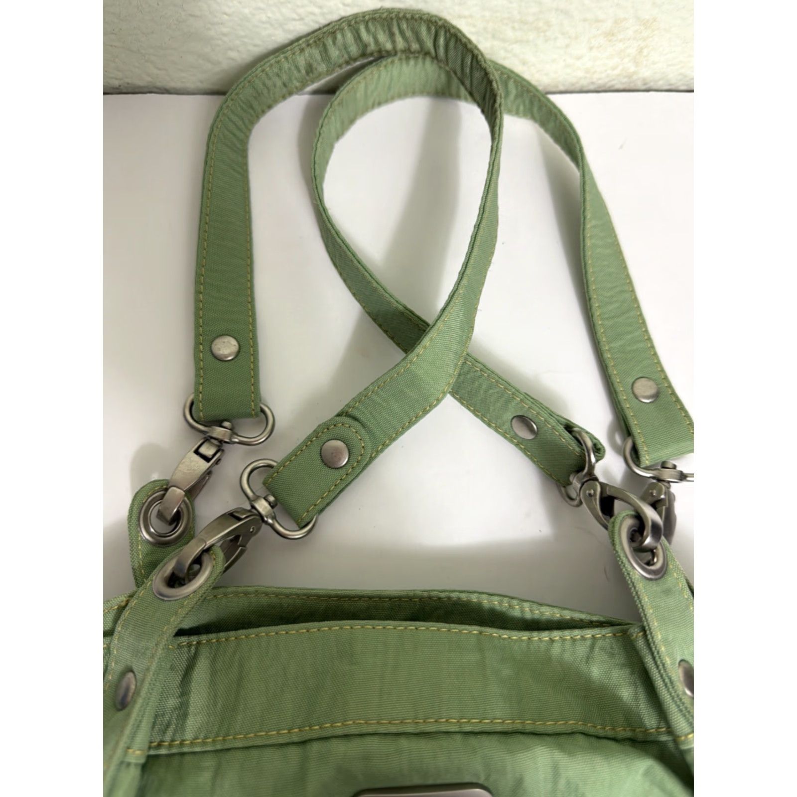 Vintage VINTAGE Baggallini Shoulder Bag Green 15x10x3.5 Stains Size ONE SIZE - 5 Thumbnail