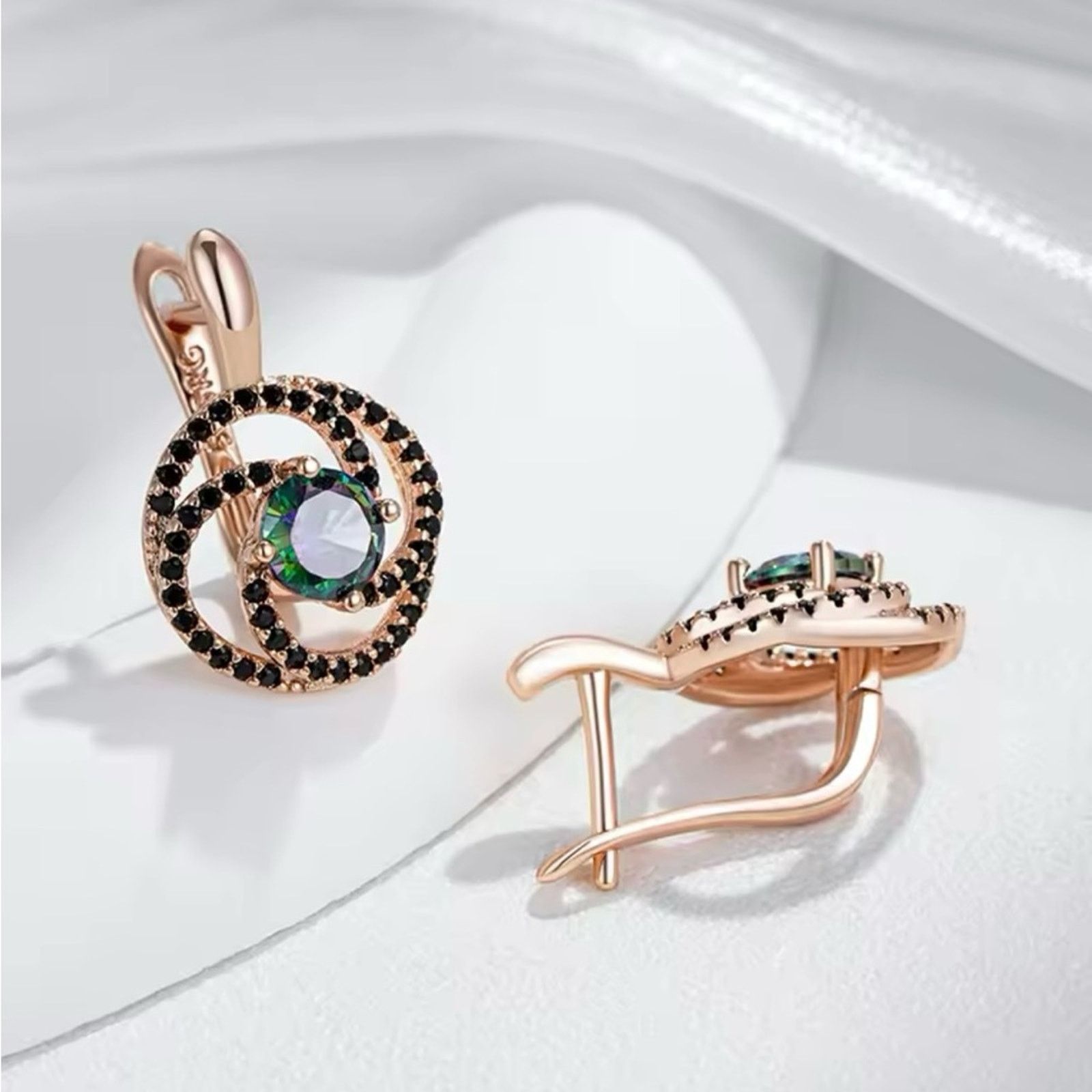Other 585 Rose Gold Color Drop Earrings for Women Shiny Colourful Size ONE SIZE - 3 Thumbnail