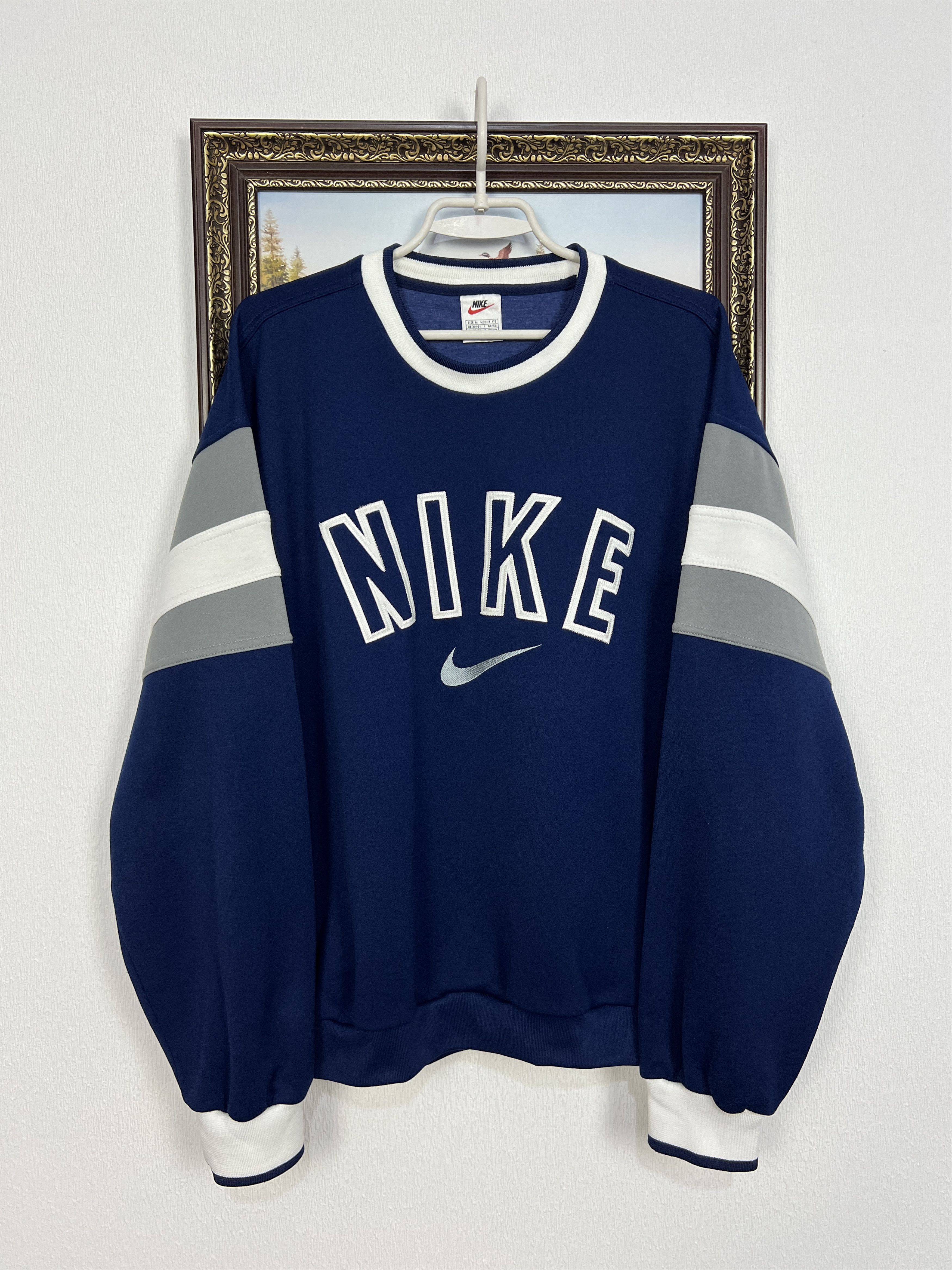 Nike Vintage 90's Nike Big Logo Swoosh Sweatshirt Crewneck Rare Size US M / EU 48-50 / 2 - 1 Thumbnail