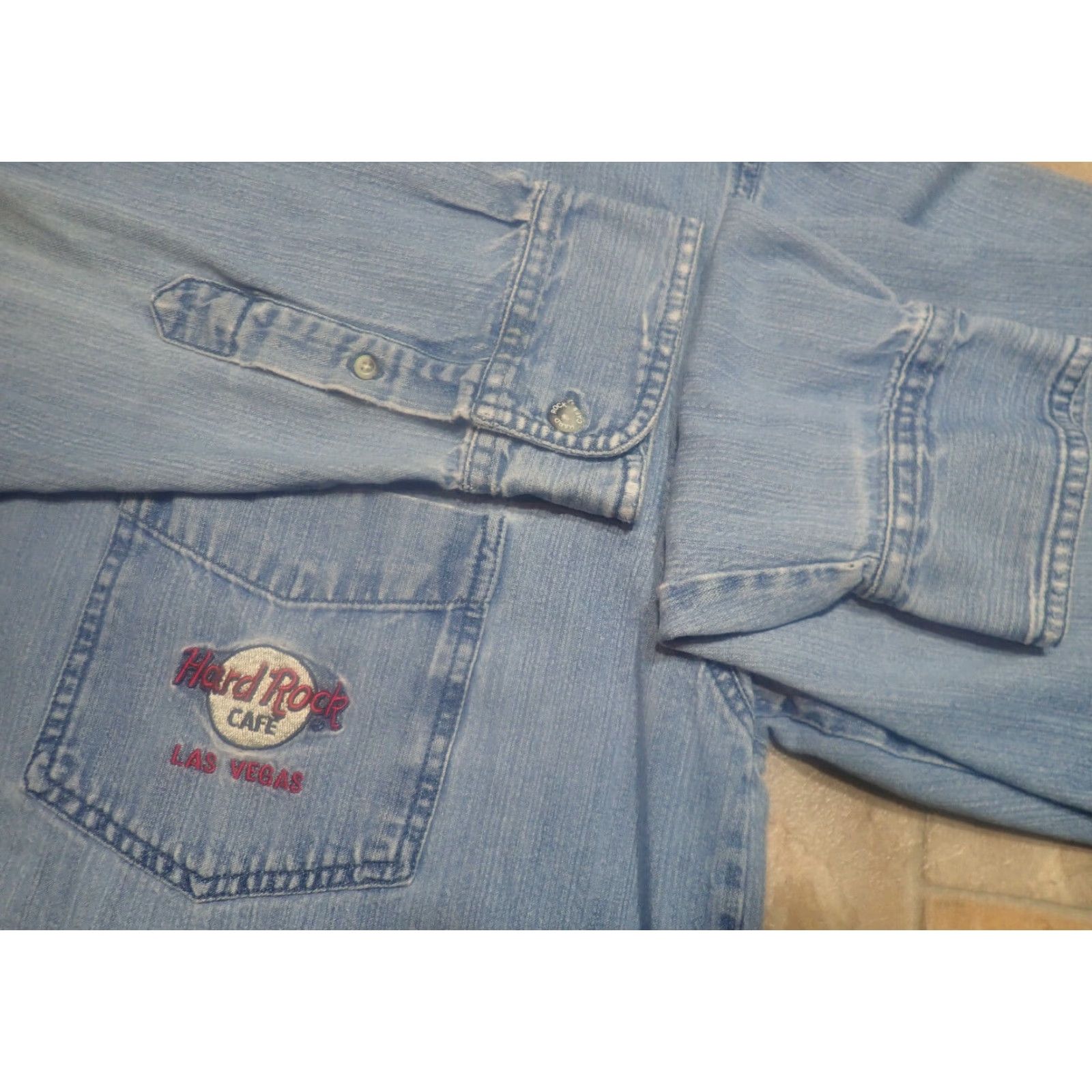 Hard Rock Cafe Hard Rock Cafe Denim Shirt Men's XL Long Sleeve Button Up Blue with Embroidered Logo - Las Vegas Size US XL / EU 56 / 4 - 7 Thumbnail