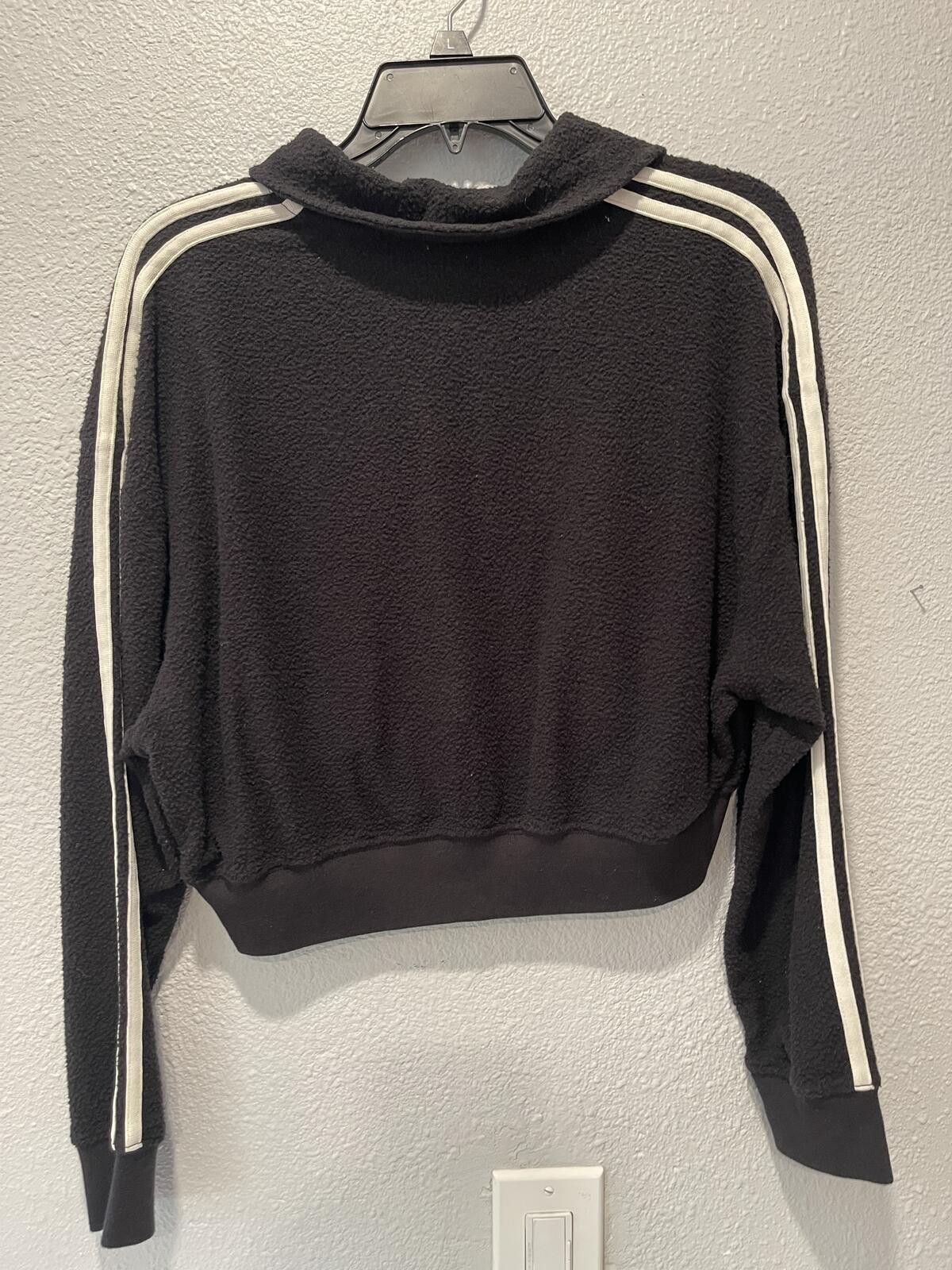 Other PINK Victoria's Secret Black Fleece Pullover with Stripes Size S / US 4 / IT 40 - 2 Thumbnail