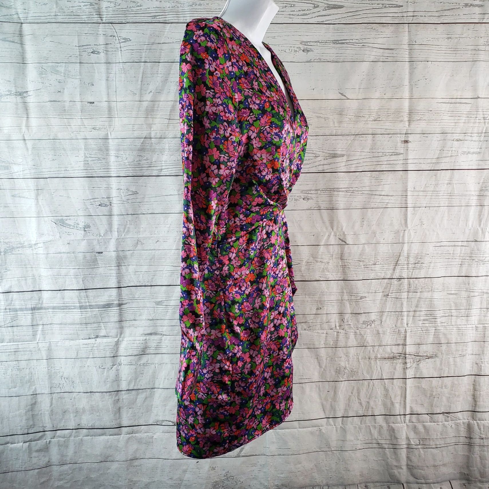 Zara Zara Womens Mini Dress Purple Floral Long Sleeve V-Neck Size Small Sz S Size S / US 4 / IT 40 - 3 Thumbnail
