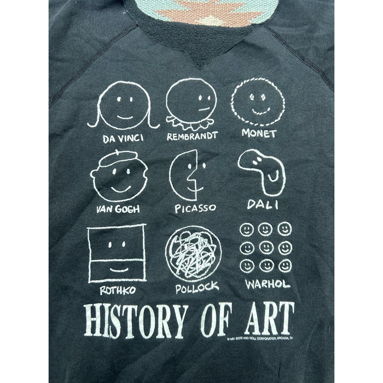 Vintage VINTAGE Sweatshirt History of Art Warhol Picasso Dali 90s Pullover Black Large Men's Size US L / EU 52-54 / 3 - 2 Thumbnail