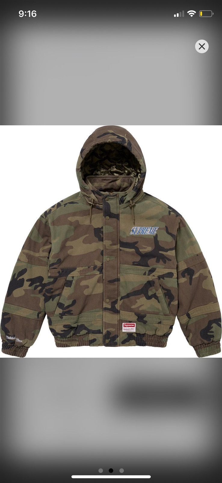 Mitchell & Ness × Supreme Supreme Mitchell & Ness Twill Stadium Jacket Camo Size US M / EU 48-50 / 2 - 1 Thumbnail