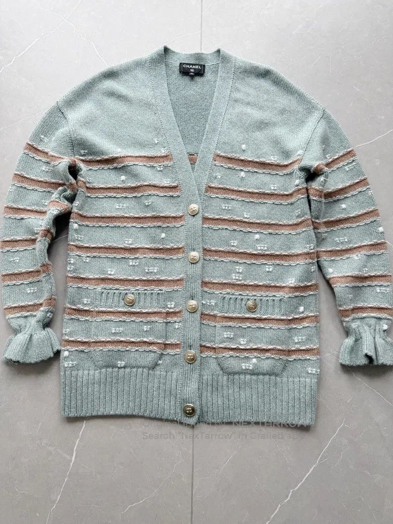 Other Chanel 24K blue striped knitted cardigan coat Size XXS / US 00 / IT 34 - 4 Thumbnail